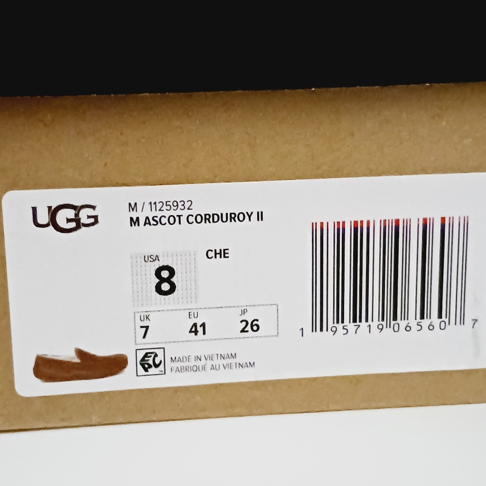 Ugg Ascot II Venetian Curdoroy Driver/Slippers Size 8 Men/9.5 Women - Picture 4 of 12